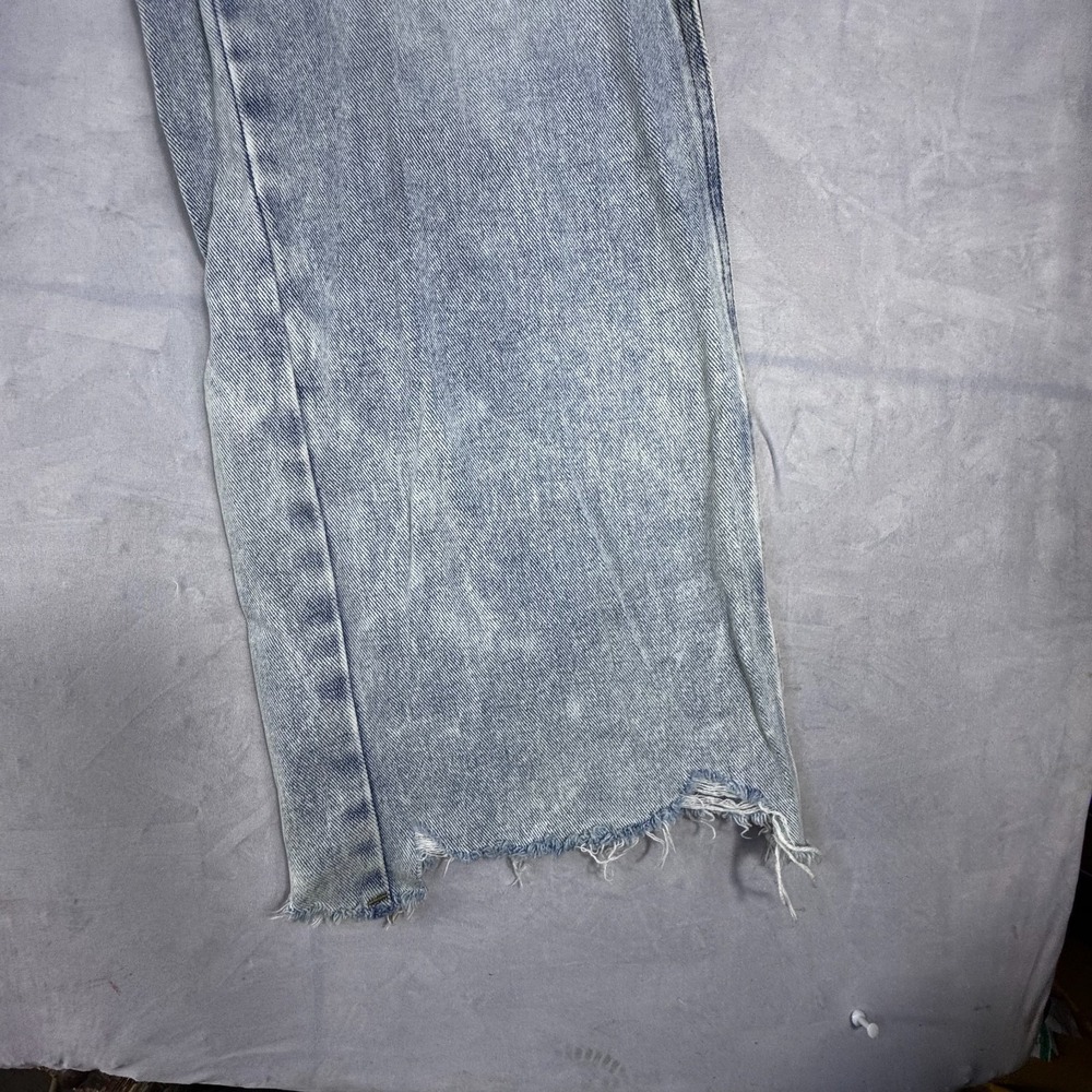 PacSun Womens Baggy Jeans Blue Denim 5-Pocket Raw Hem Light Wash Whisker 26 - Picture 11 of 16